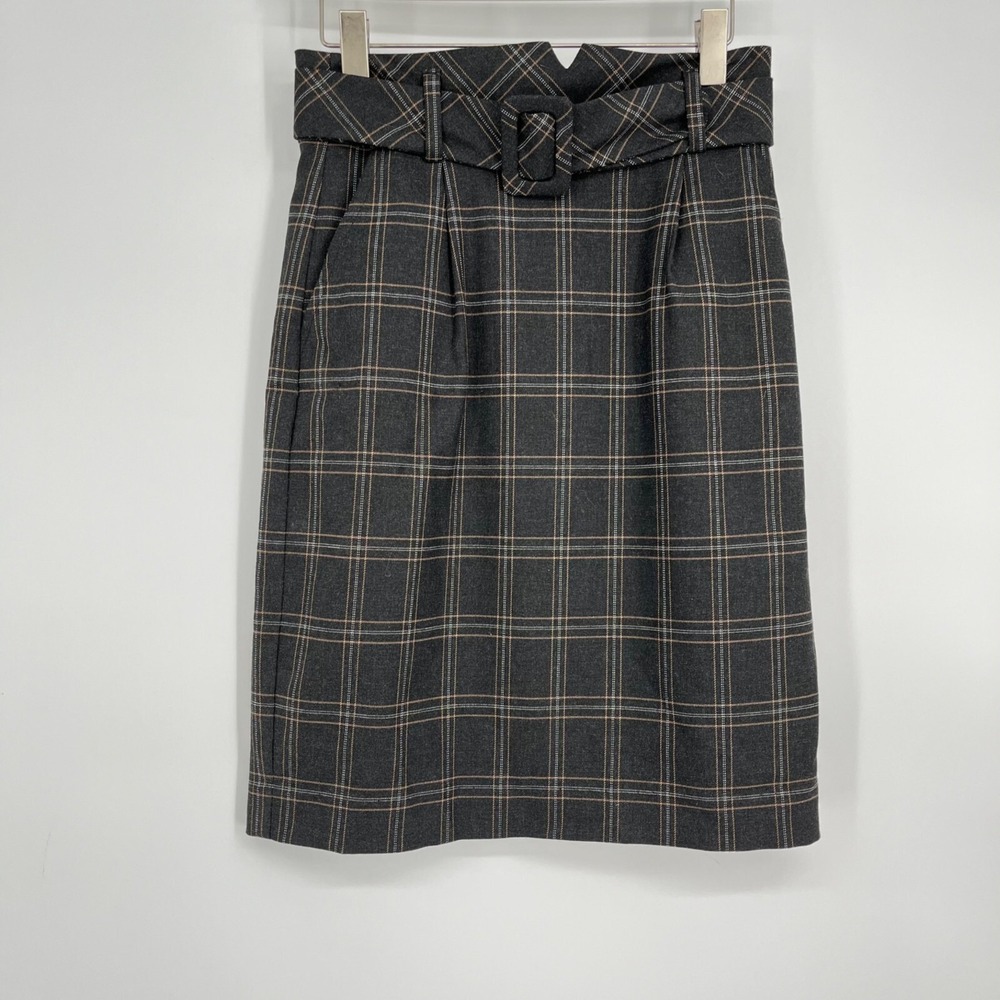 Trina Turk‎ Prince of Wales Plaid Check Belted Skirt Size 4